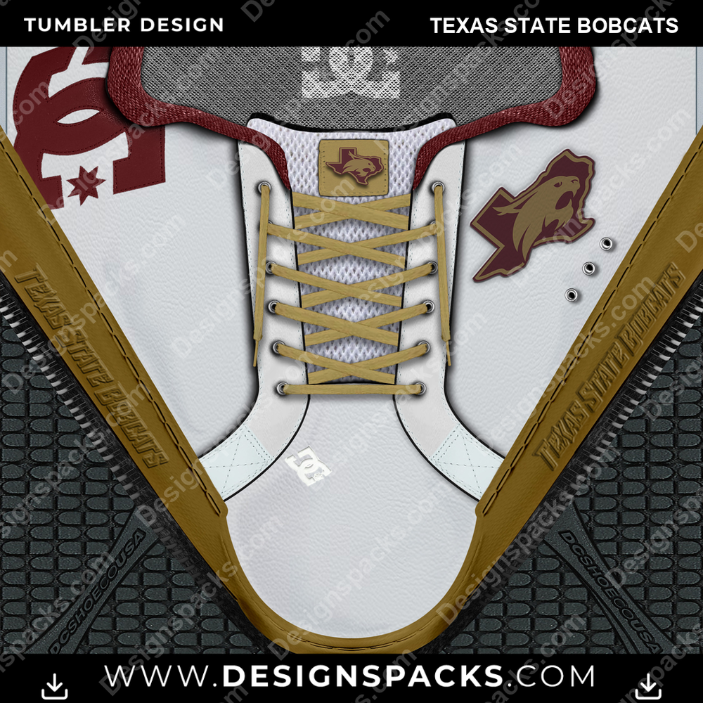 College Sport DC Sneaker Texas State Bobcats NCAA College Sport Tumbler Digital Wrap Design Download