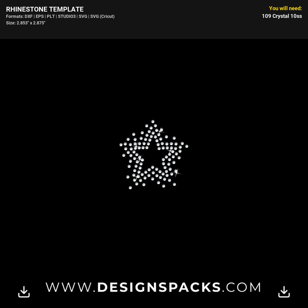Scatter Star Face Mask Pattern Rhinestone Digital Template
