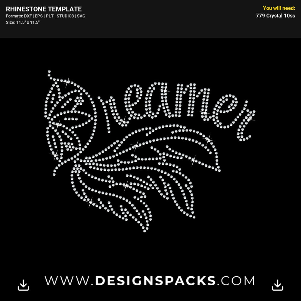 Boho Dreamer Catcher Rhinestone Digital Template