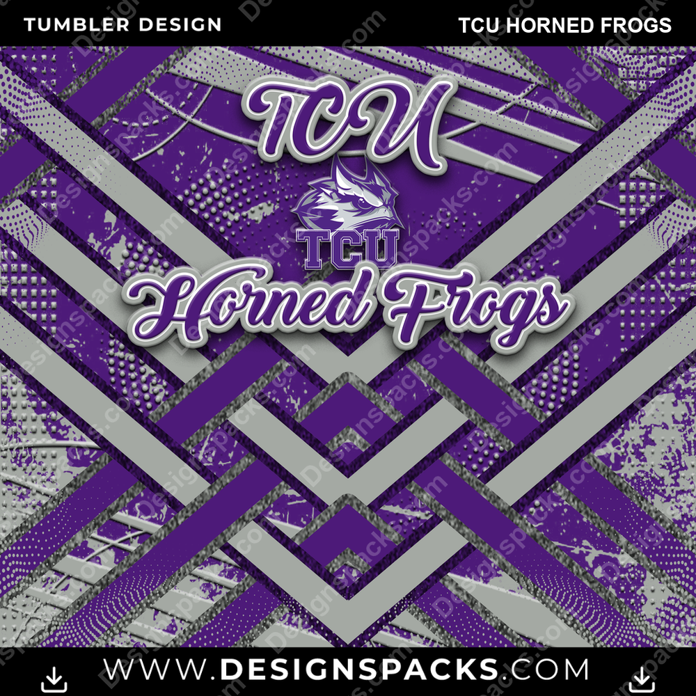 College Sport Glitter Stripe TCU Horned Frogs NCAA College Sport Tumbler Digital Wrap Design Download