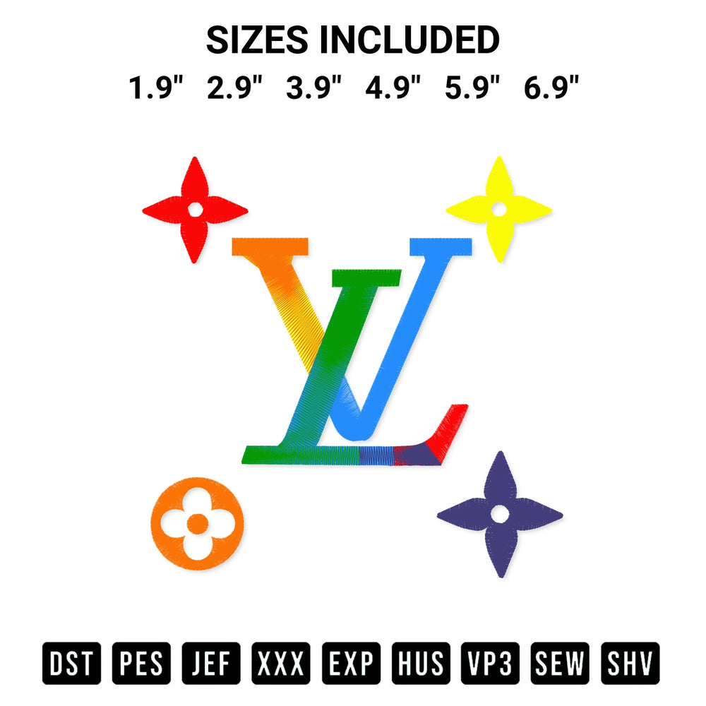 Shop the Louis Vuitton Gradient Embroidery Design machine embroidery pattern at Designspacks.com. Beautifully digitized for flawless stitching on any fabric. Available sizes: 1.9", 2.9", 3.9", 4.9", 5.9", 6.9".