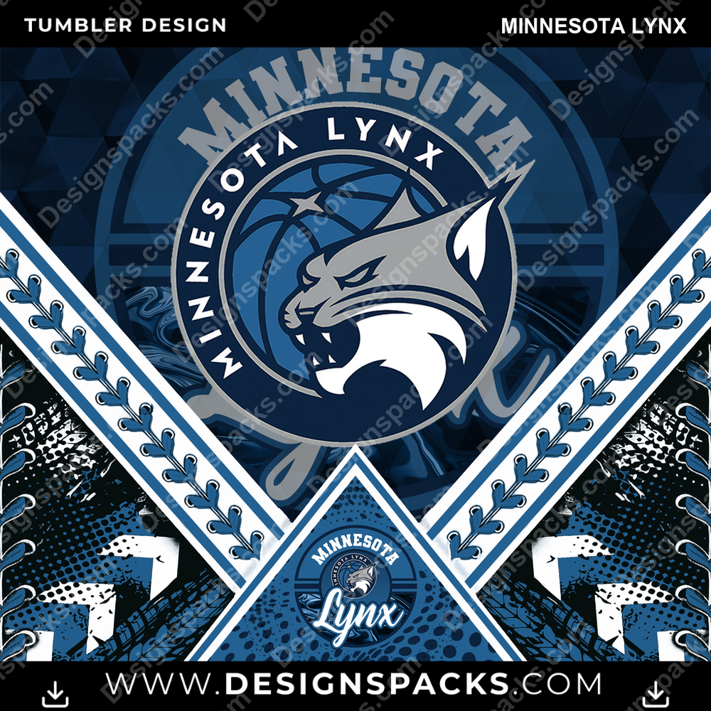 Basketball Diamond Minnesota Lynx Tumbler Digital Wrap Design