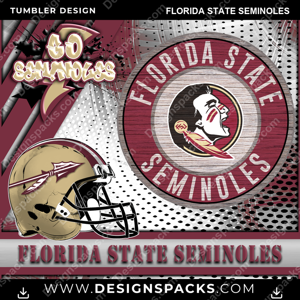 College Sport Go Team 2 Florida State Seminoles NCAA College Sport Tumbler Digital Wrap Design Download