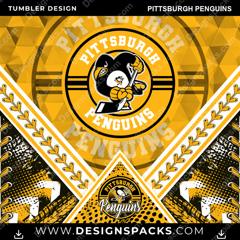 Hockey Diamond Pittsburgh Penguins Tumbler Digital Wrap Design