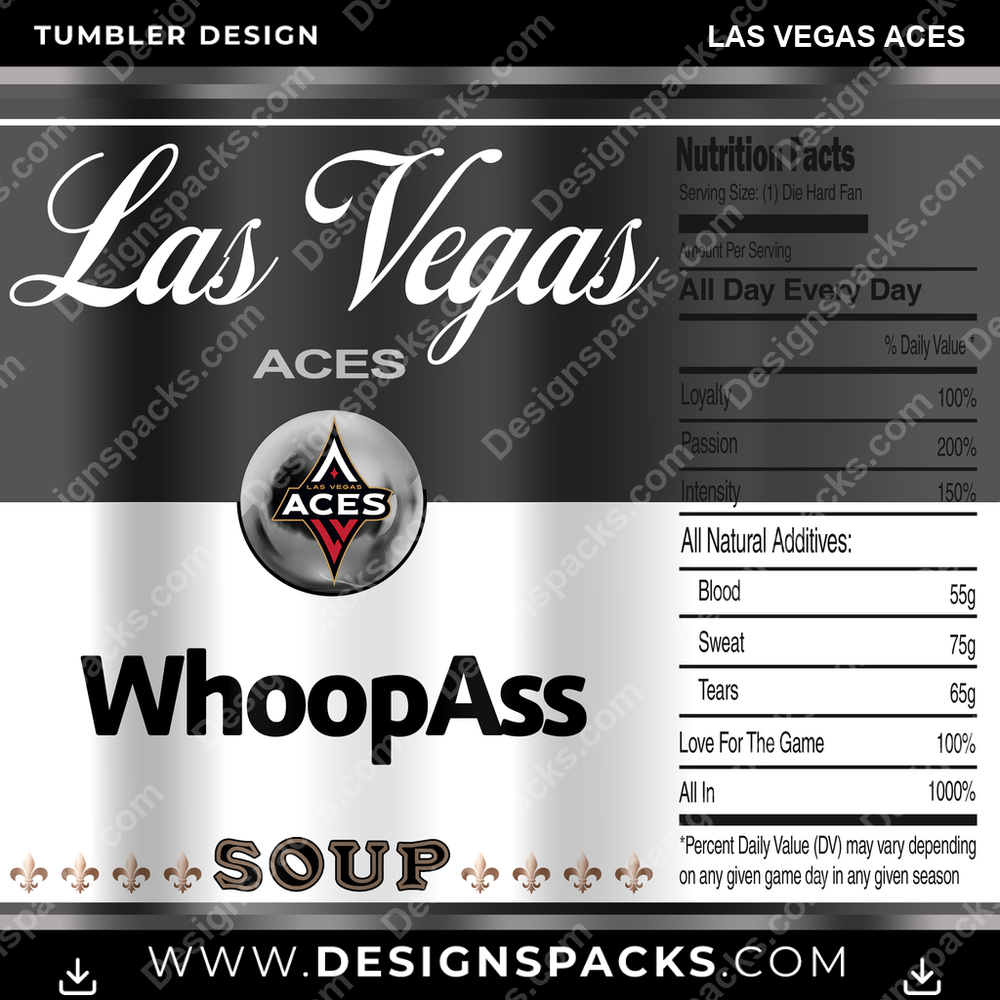Basketball Soup Can Las Vegas Aces Tumbler Digital Wrap Design