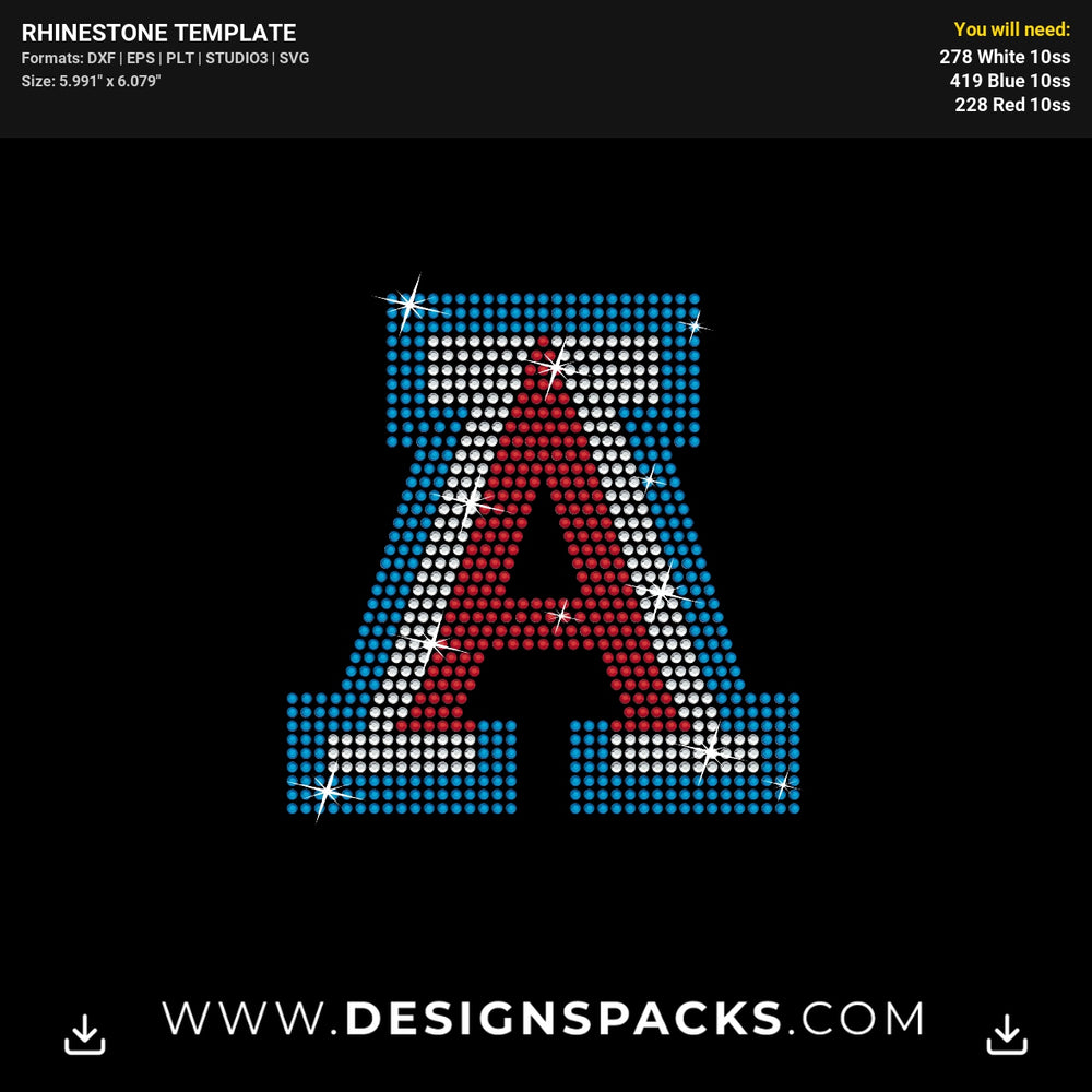 University Of Arizona Logo 6 Inches Rhinestone Digital Template