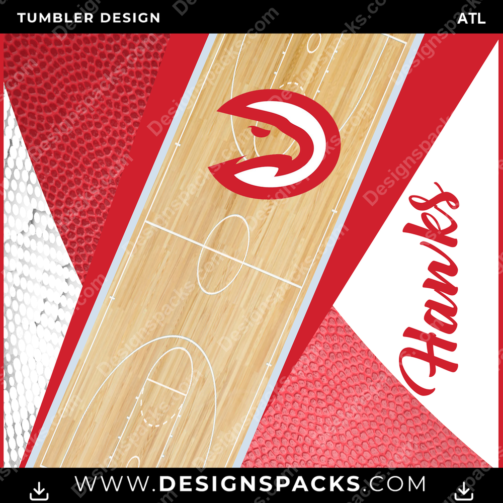 Basketball Court ATL Tumbler Digital Wrap Design