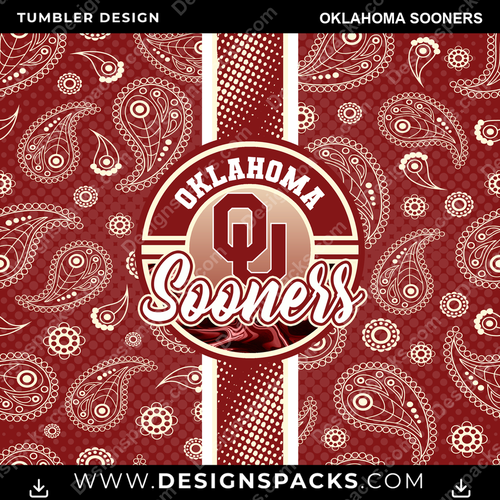 College Sport Handkerchief Oklahoma Sooners NCAA College Sport Tumbler Digital Wrap Design Download