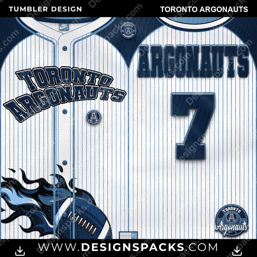Canada Football Team Button-Up Jersey Toronto Argonauts Tumbler Digital Wrap Design