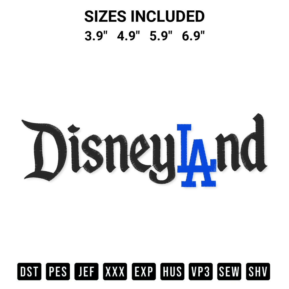 Transform your fabrics with the Disneyland La Dodgers Embroidery Design embroidery design. Instant access to premium digitized patterns at Designspacks.com. Available sizes: 3.9", 4.9", 5.9", 6.9".