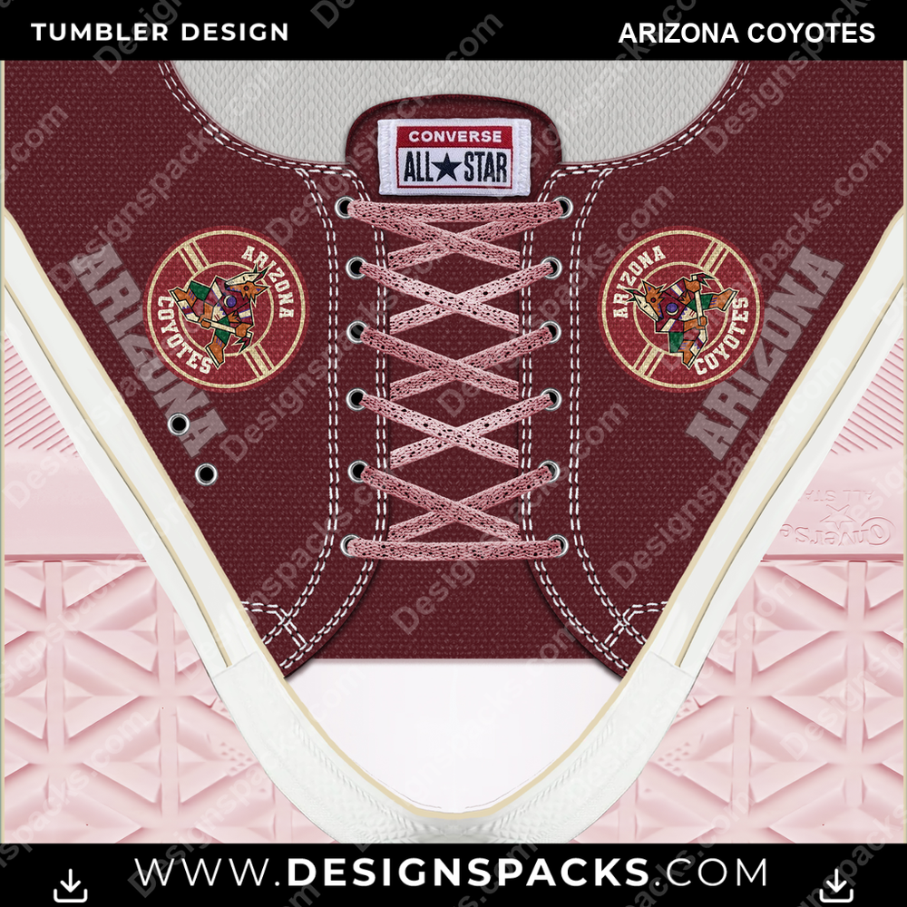 Ice Hockey Converse Arizona Coyotes NHL Hockey Tumbler Digital Wrap Design Download