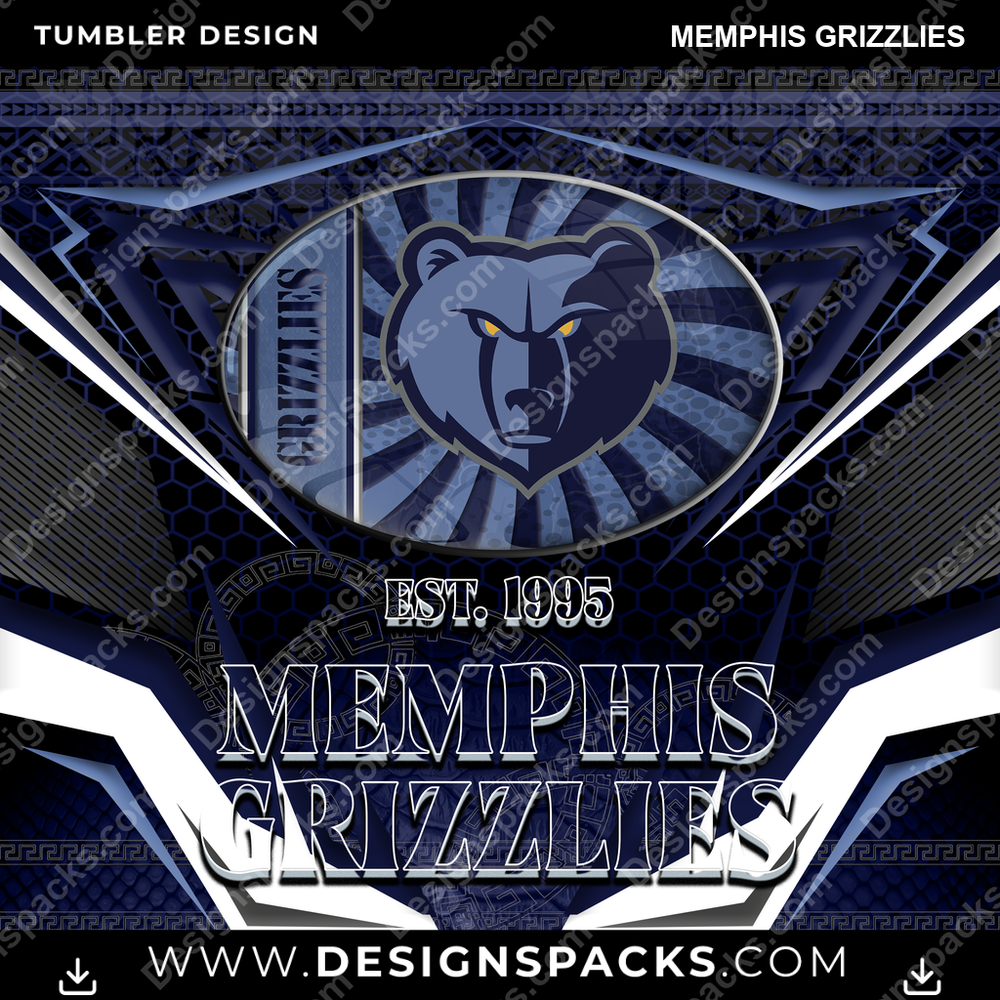 Basketball Tribal Memphis Grizzlies NBA Basketball Tumbler Digital Wrap Design Download