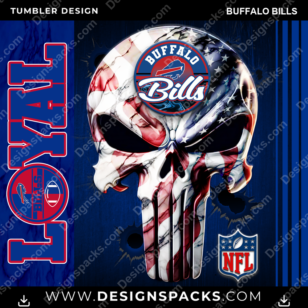 Football Loyal Buffalo Bills Tumbler Digital Wrap Design