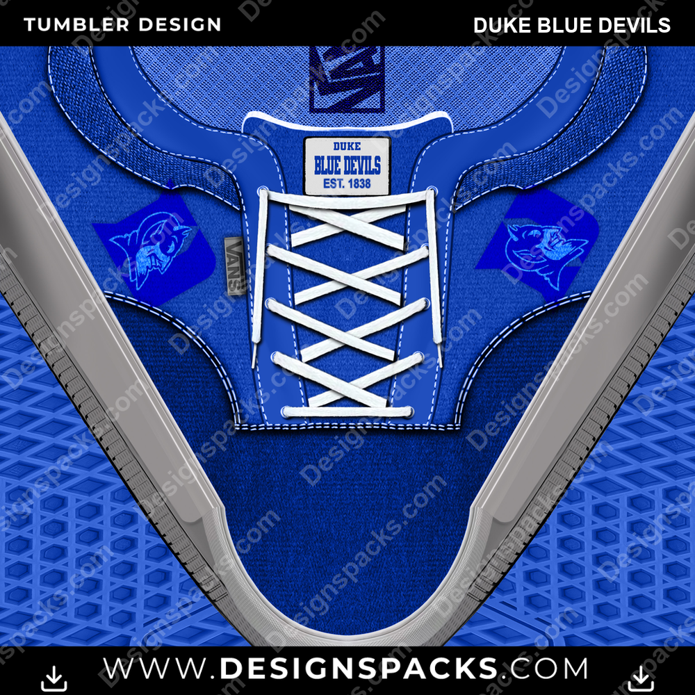 College Sport VANS Atwood DX Duke Blue Devils Tumbler Digital Wrap Design