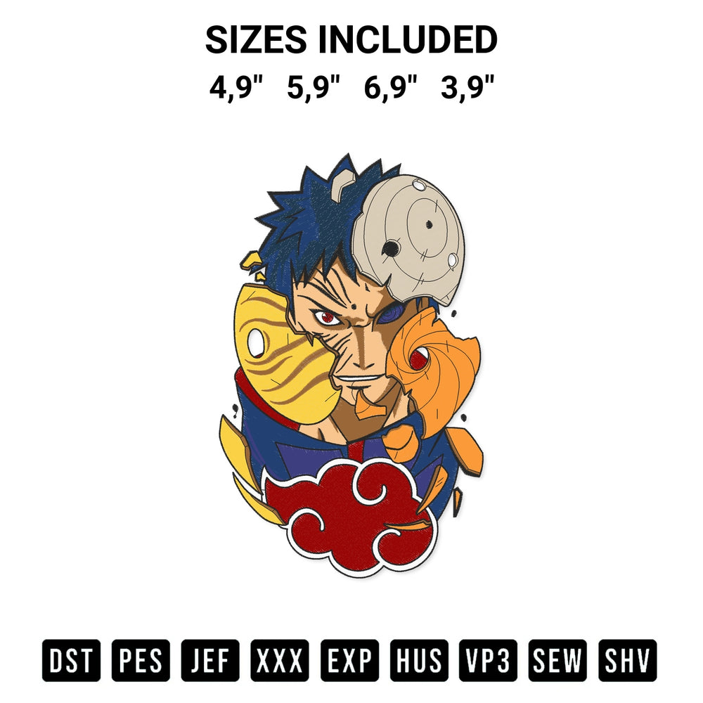 Elevate your next project with our Naruto Obito Uchiha Logo Embroidery Design embroidery file. Shop high-quality digital patterns instantly at Designspacks.com. Available sizes: 4,9", 5,9", 6,9", 3,9".