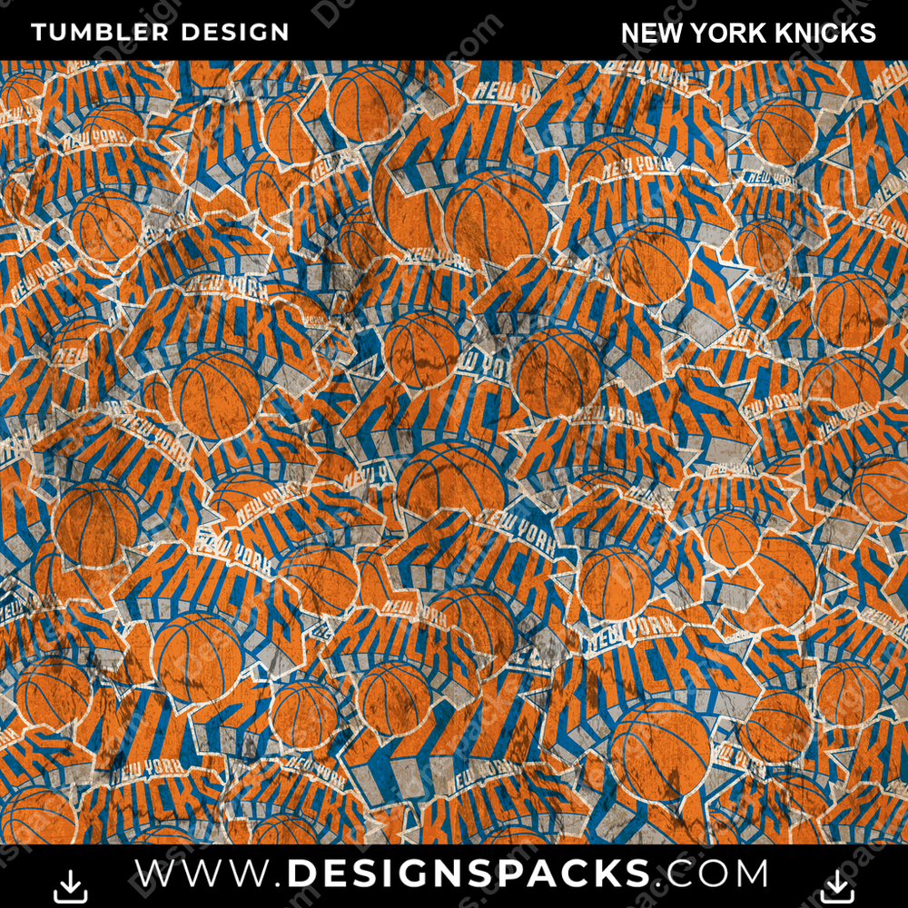 Basketball Logo BG New York Knicks Tumbler Digital Wrap Design