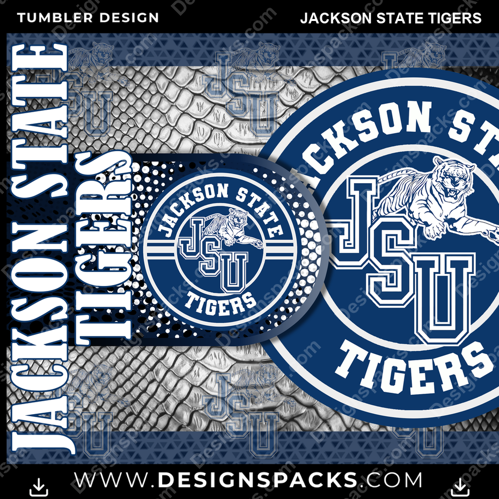 College Sport Hyper Jackson State Tigers Tumbler Digital Wrap Design