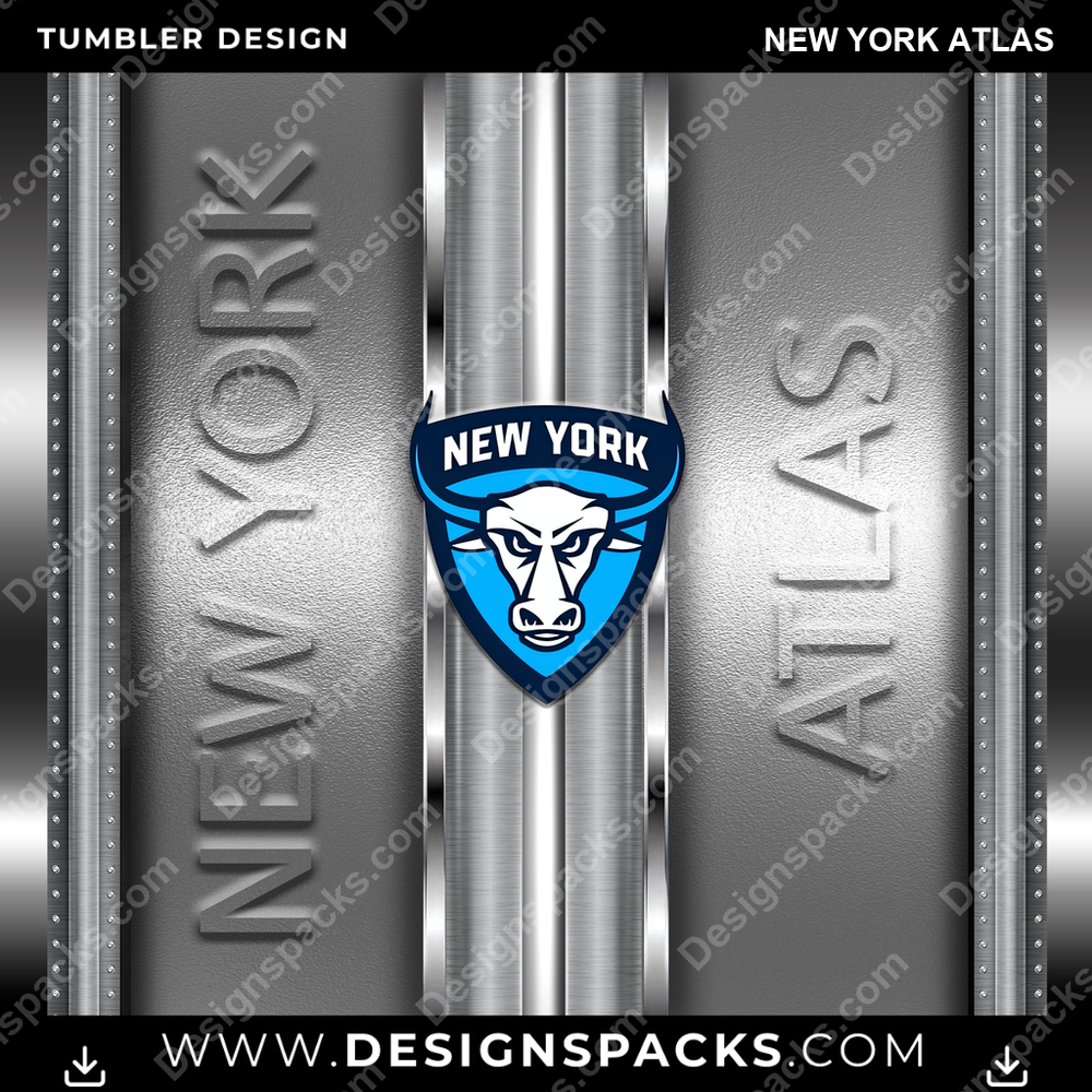 Lacrosse Metallic New York Atlas Tumbler Digital Wrap Design
