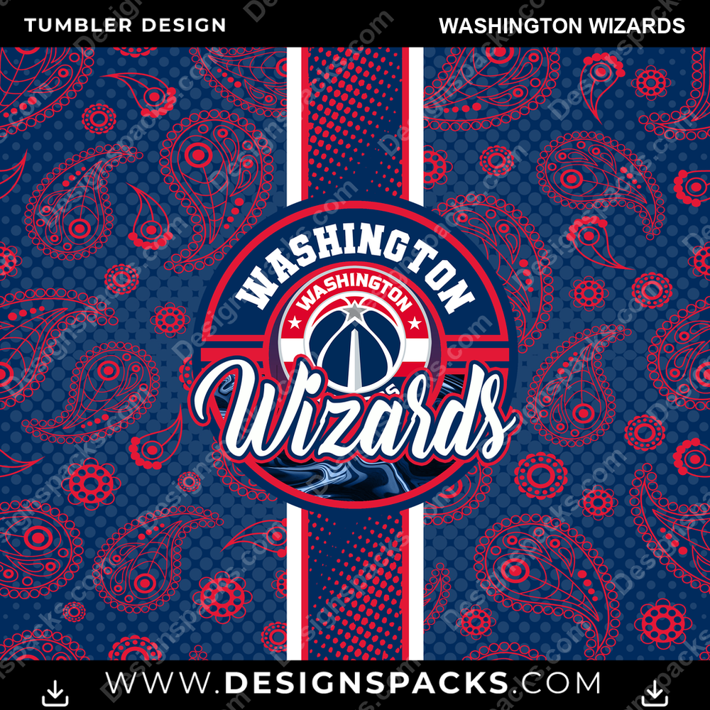 Basketball Handkerchief Washington Wizards Tumbler Digital Wrap Design