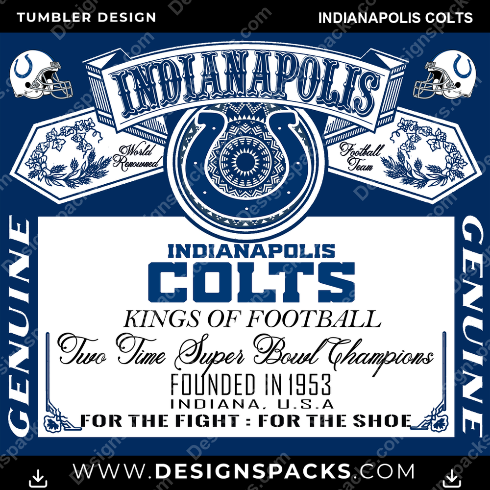 Football Bud Indianapolis Colts Tumbler Digital Wrap Design