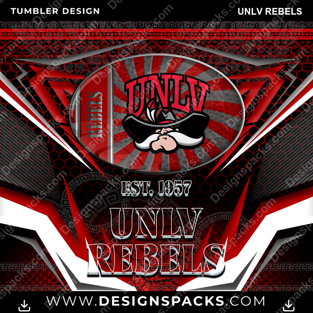 College Sport Tribal UNLV Rebels NCAA College Sport Tumbler Digital Wrap Design Download