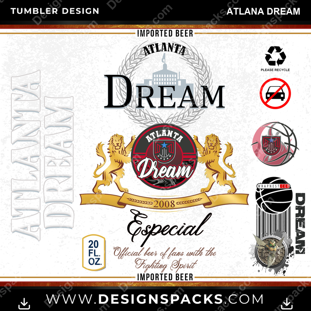 Basketball Modelo Atlana Dream Tumbler Digital Wrap Design