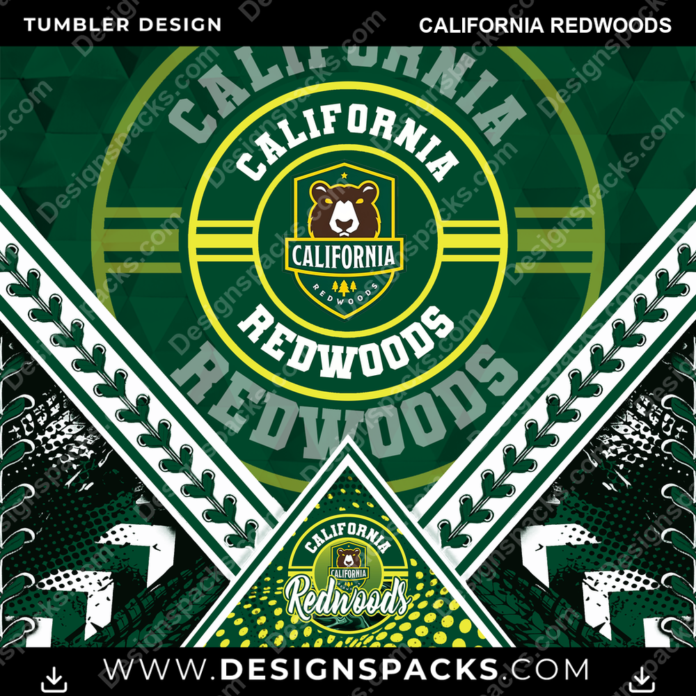 Lacrosse Diamond California Redwoods Tumbler Digital Wrap Design