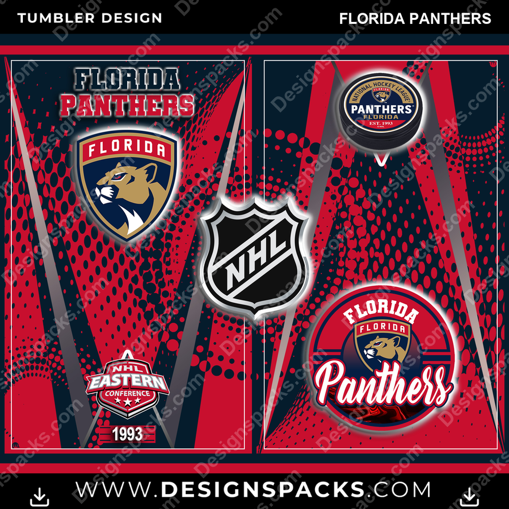 Ice Hockey Team Logo Florida Panthers Tumbler Digital Wrap Design