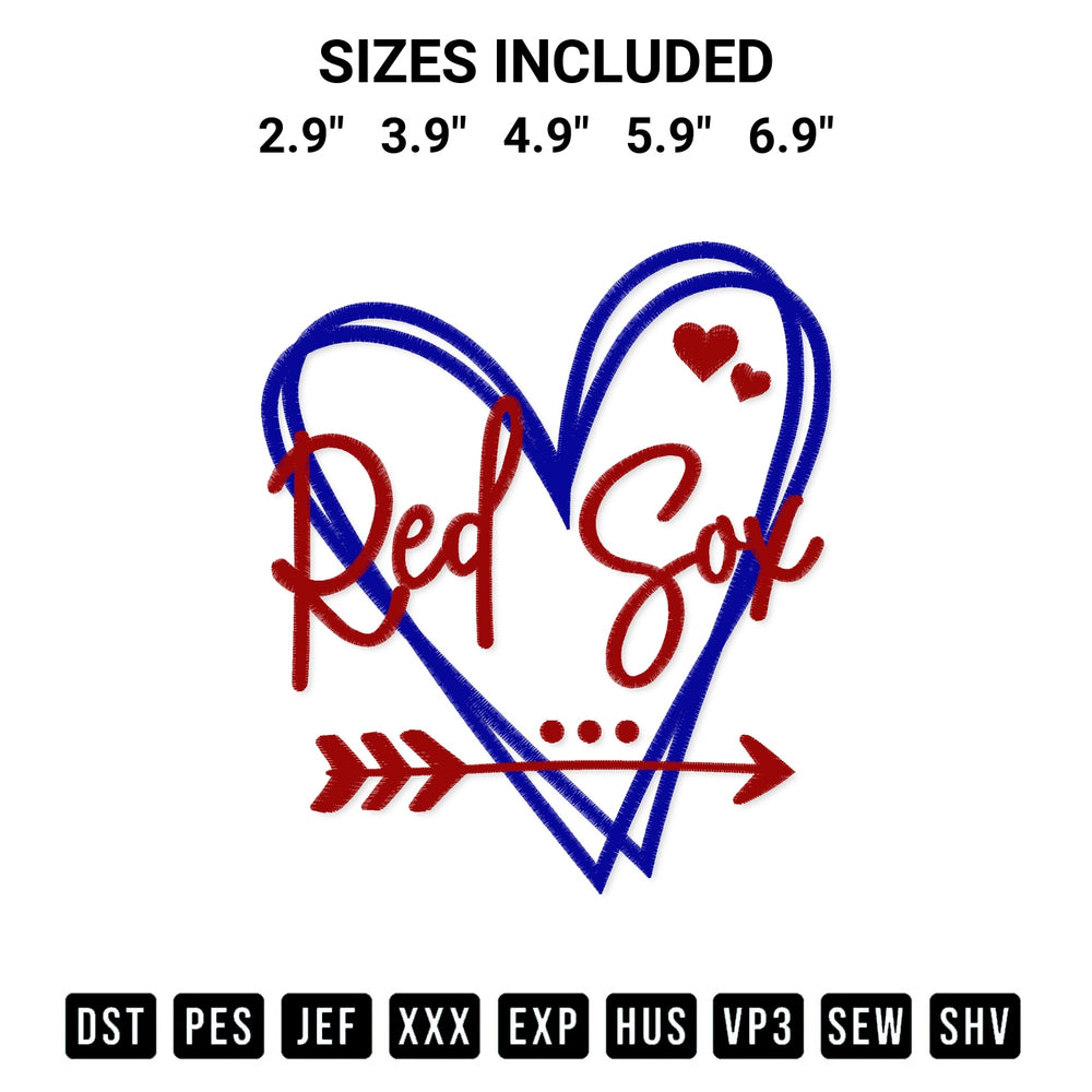 Stitch like a pro with the Boston Red Sox Heart Embroidery Design embroidery pattern from Designspacks.com. High-quality digital machine embroidery file. Available sizes: 2.9", 3.9", 4.9", 5.9", 6.9".