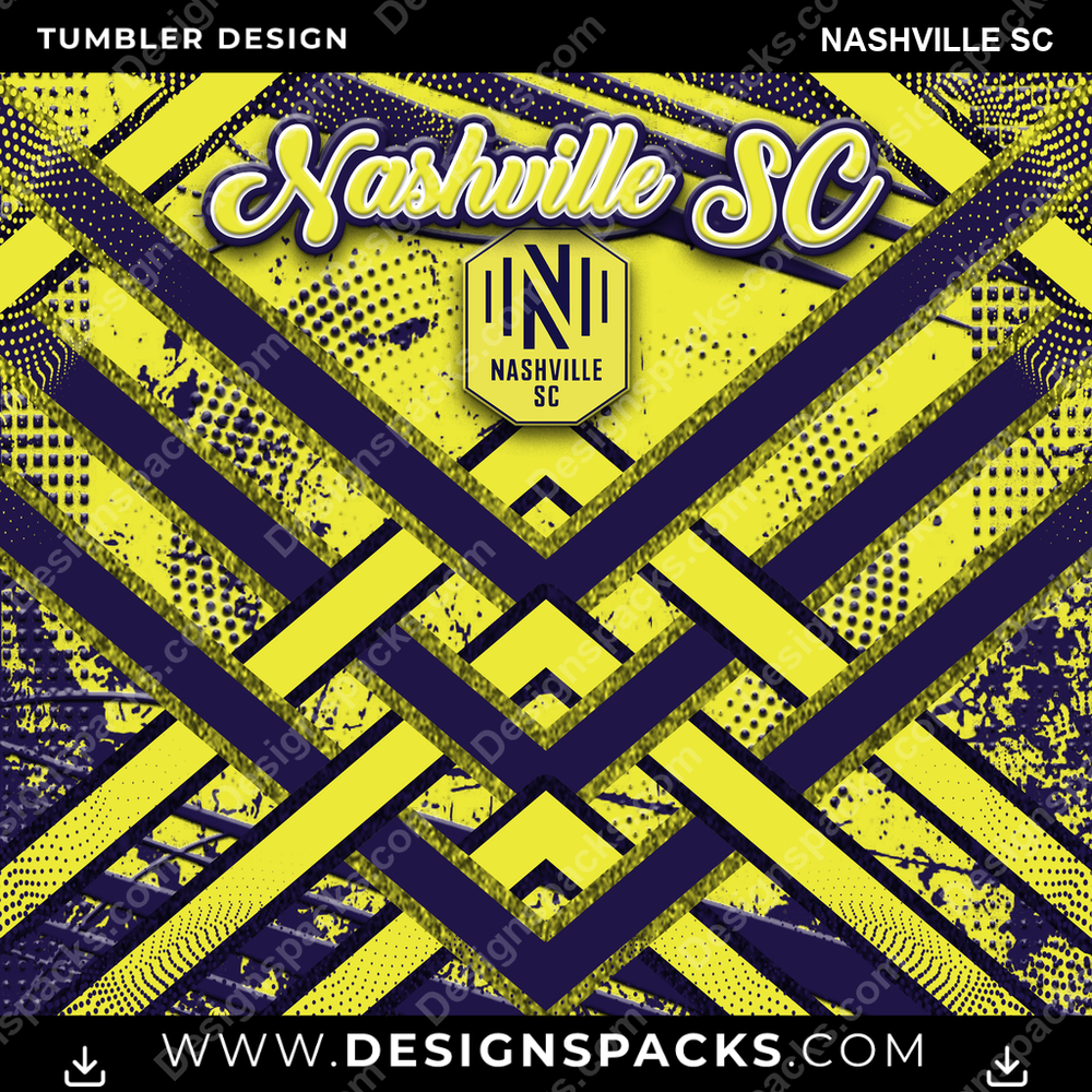 US Soccer Glitter Stripe Nashville SC Tumbler Digital Wrap Design