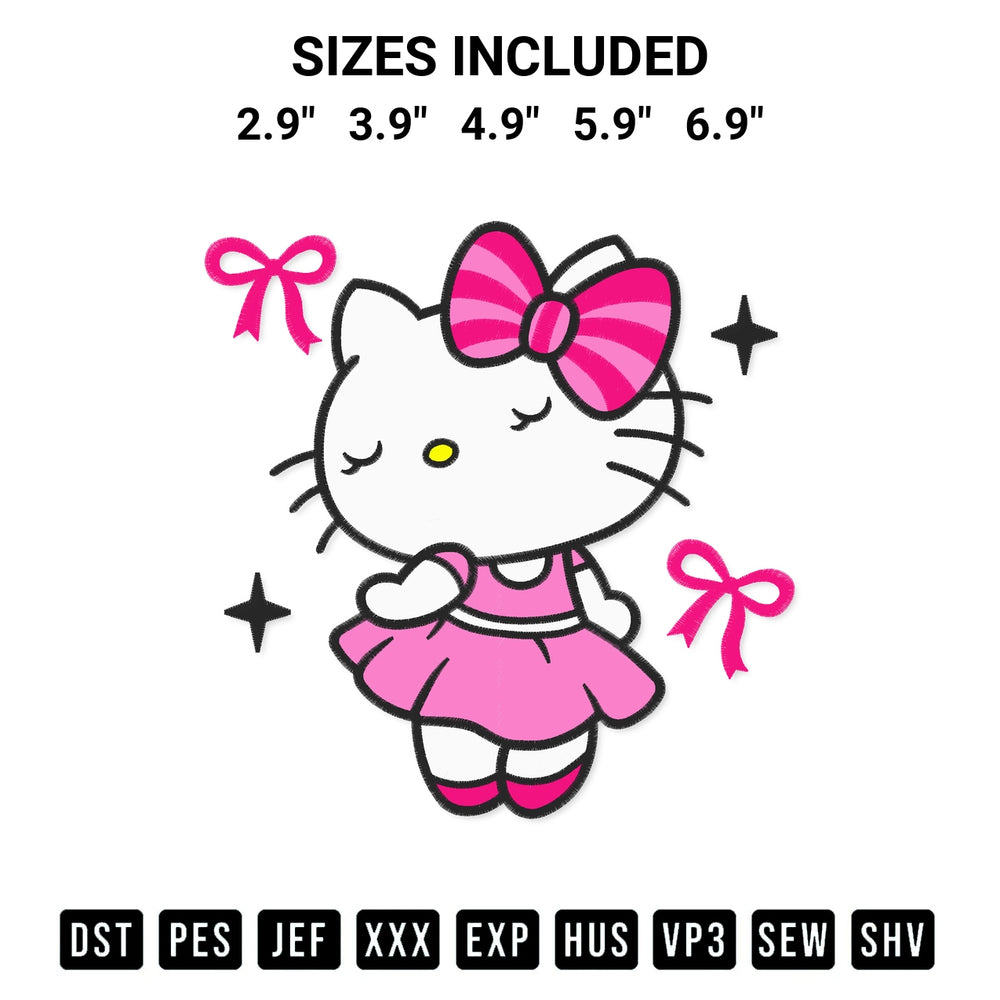 Get the Coquette Bow Hello Kitty Embroidery Design embroidery design for your custom crafts! Premium digitized files available for instant download at Designspacks.com. Available sizes: 2.9", 3.9", 4.9", 5.9", 6.9".