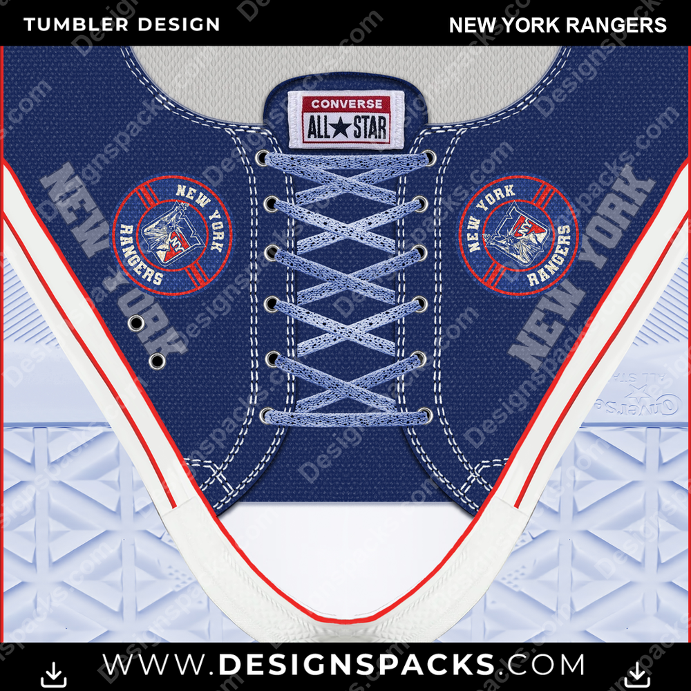Ice Hockey Converse New York Rangers NHL Hockey Tumbler Digital Wrap Design Download