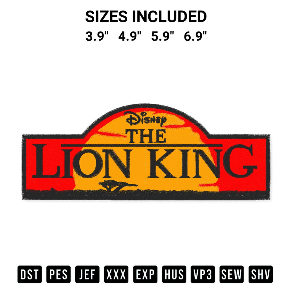 Shop the Disney The Lion King Embroidery Design machine embroidery pattern at Designspacks.com. Beautifully digitized for flawless stitching on any fabric. Available sizes: 3.9", 4.9", 5.9", 6.9".