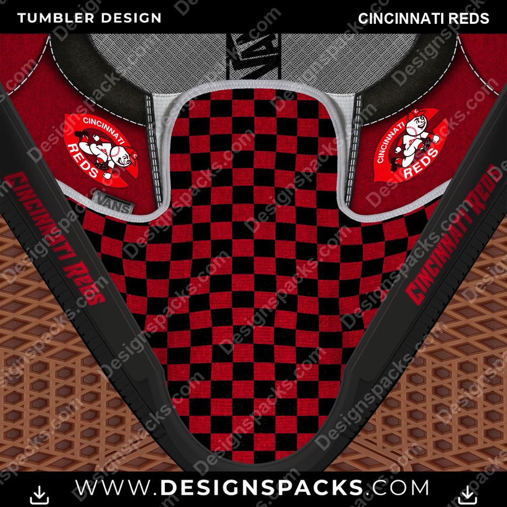 Baseball Vans Classic Cincinnati Reds Tumbler Digital Wrap Design