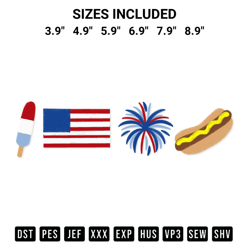 Looking for the perfect pattern? Download the 4Th Of July Patriotic Party Embroidery Design embroidery design today at Designspacks.com. Crisp, clean stitching guaranteed. Available sizes: 3.9", 4.9", 5.9", 6.9", 7.9", 8.9".