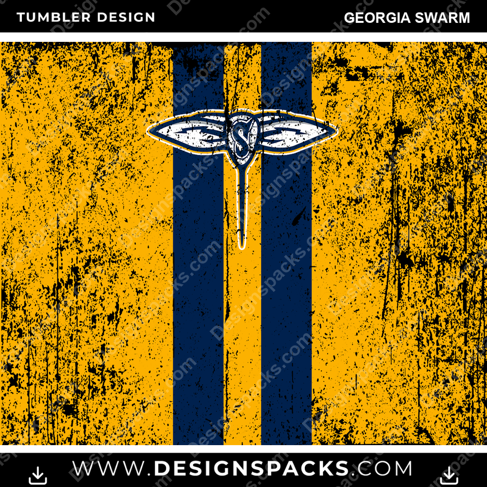 Lacrosse Grunge Style Georgia Swarm PLL Lacrosse Tumbler Digital Wrap Design Download