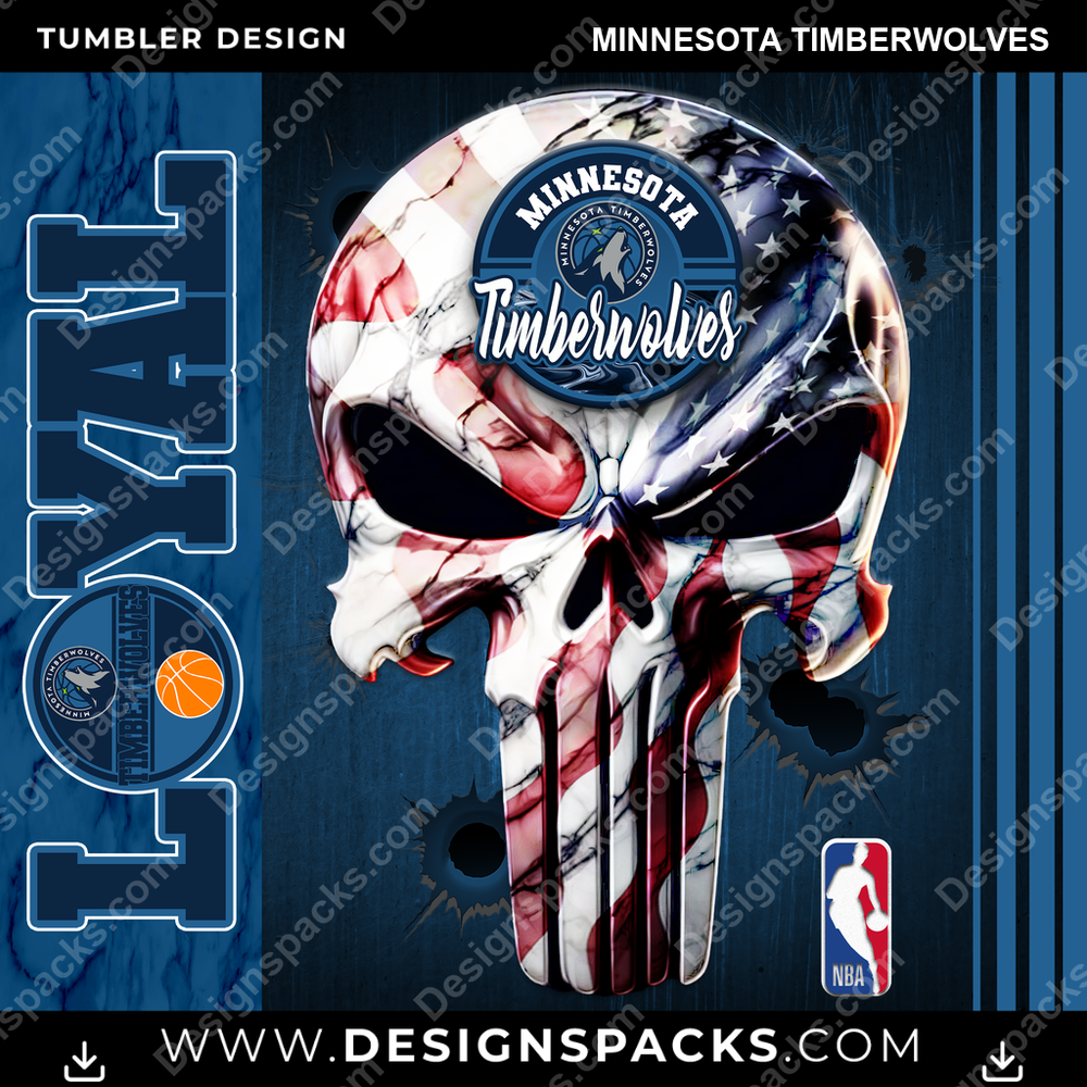 Basketball Loyal Minnesota Timberwolves Tumbler Digital Wrap Design