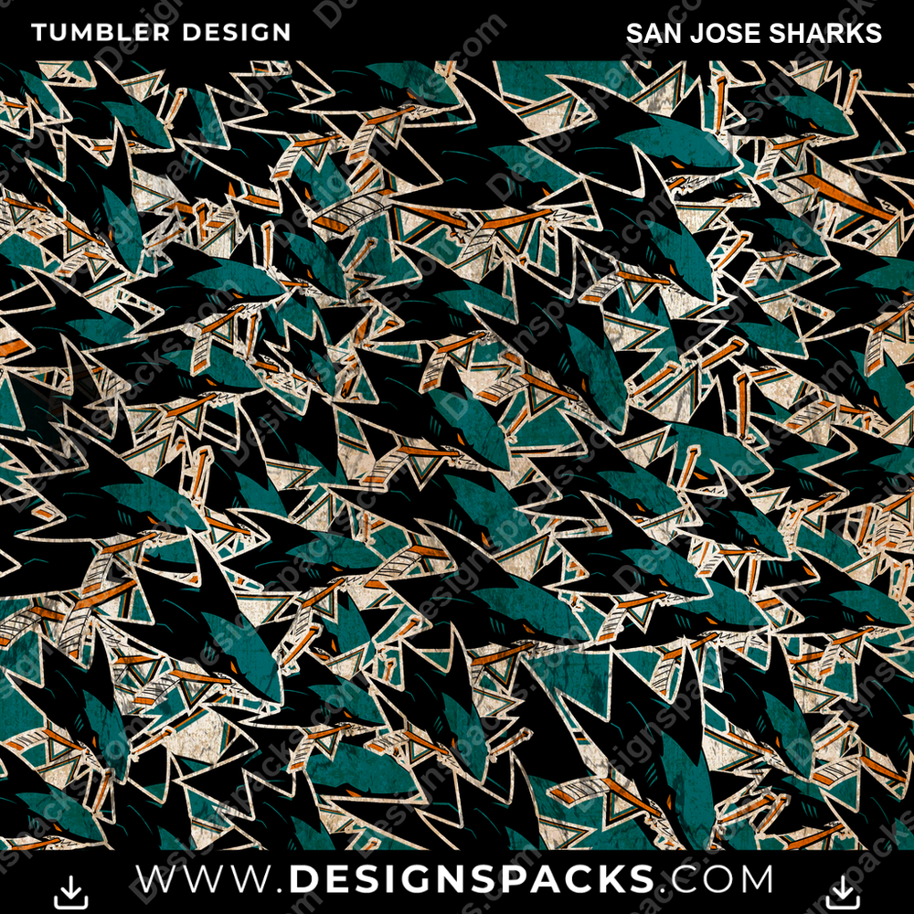 Hockey Logo BG San Jose Sharks NHL Hockey Tumbler Digital Wrap Design Download