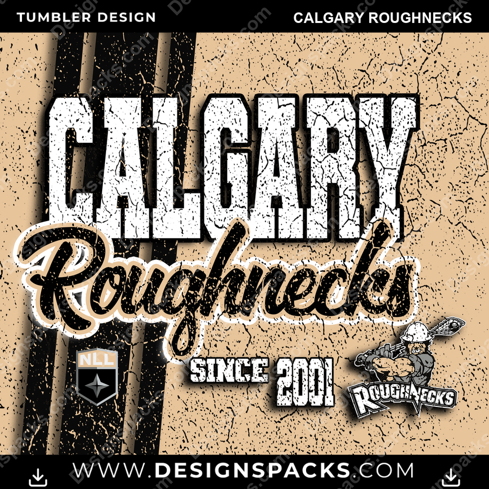 Lacrosse Grunge Calgary Roughnecks Tumbler Digital Wrap Design