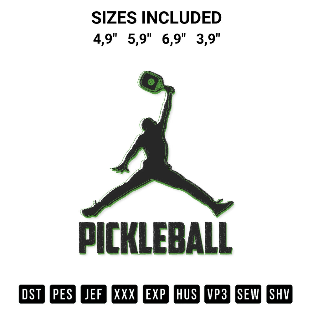 Create amazing crafts with the Pickleball Logo Embroidery Design embroidery file. High-quality digital download from Designspacks.com, perfect for beginners and pros. Available sizes: 4,9", 5,9", 6,9", 3,9".