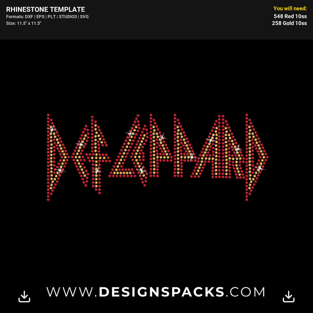 Def Leppard Rhinestone Digital Template
