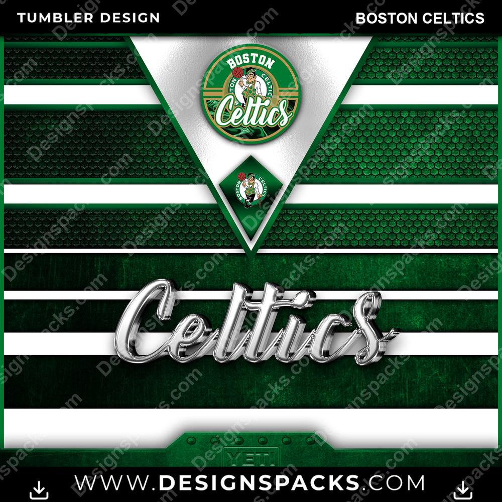 Basketball YETI Boston Celtics Tumbler Digital Wrap Design
