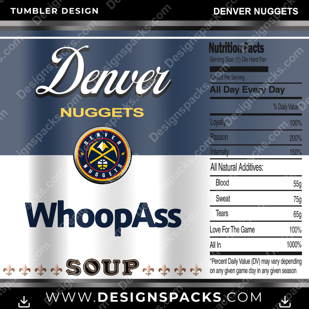 Basketball Soup Can Denver Nuggets Tumbler Digital Wrap Design
