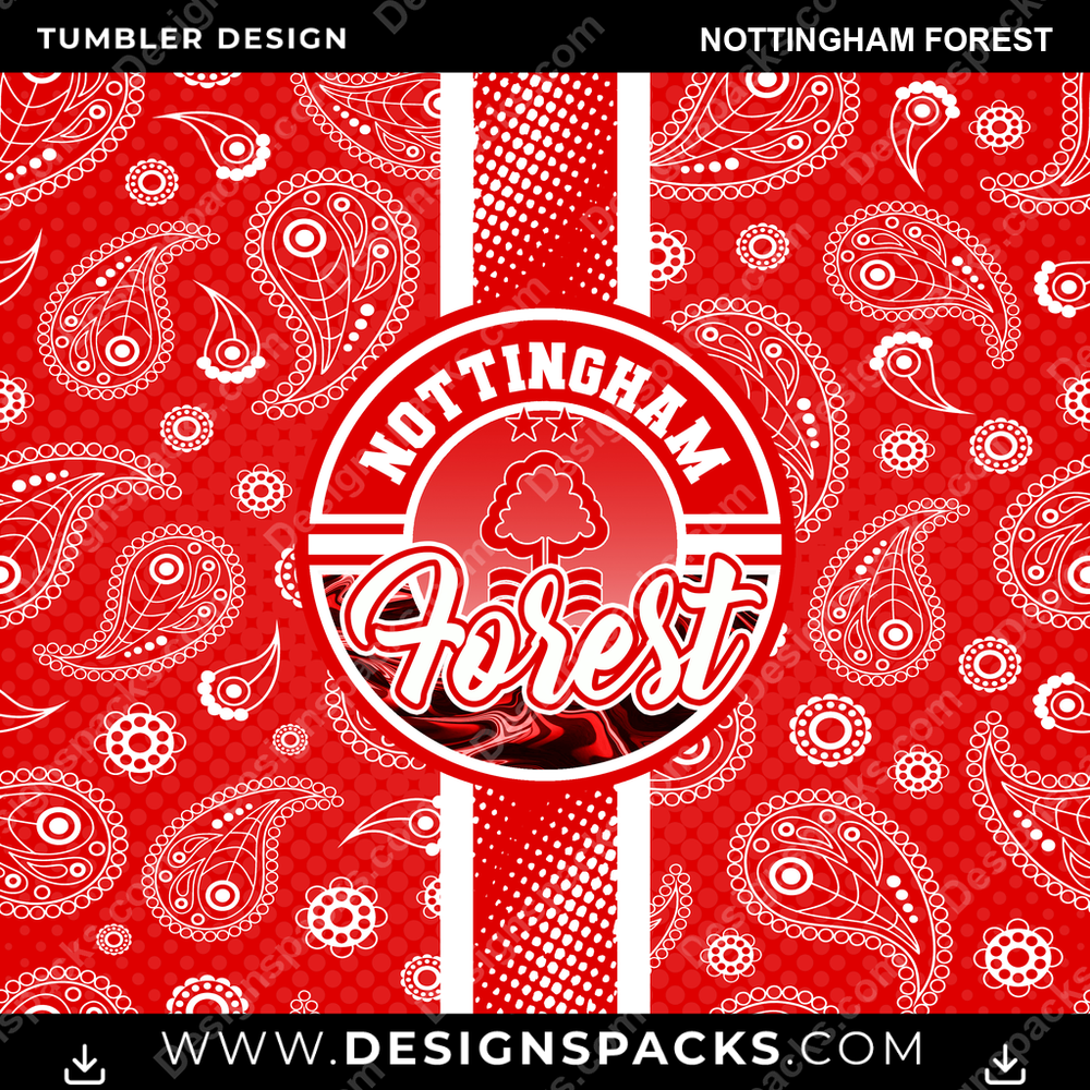 Soccer UK Handkerchief Nottingham Forest Tumbler Digital Wrap Design