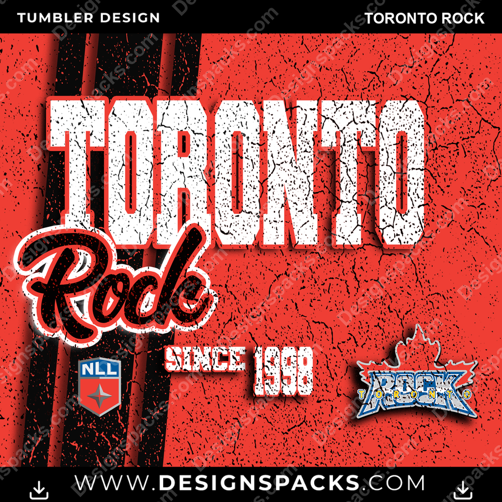 Lacrosse Grunge Toronto Rock Tumbler Digital Wrap Design
