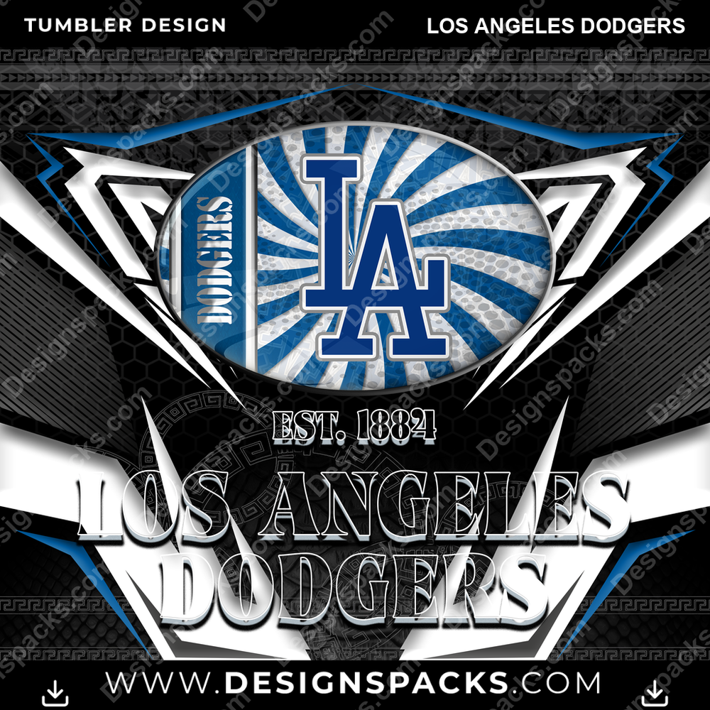 Baseball Tribal Los Angeles Dodgers Tumbler Digital Wrap Design
