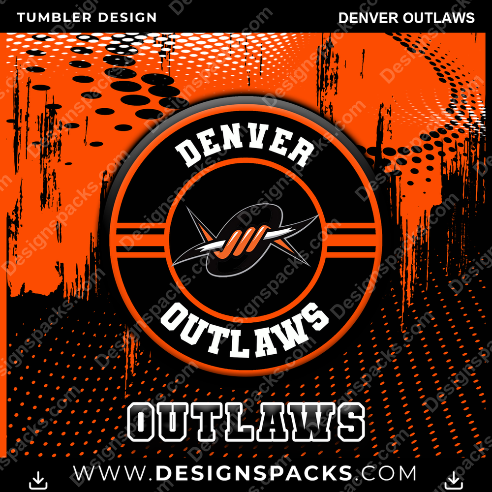 Lacrosse Dot Logo Denver Outlaws Tumbler Digital Wrap Design
