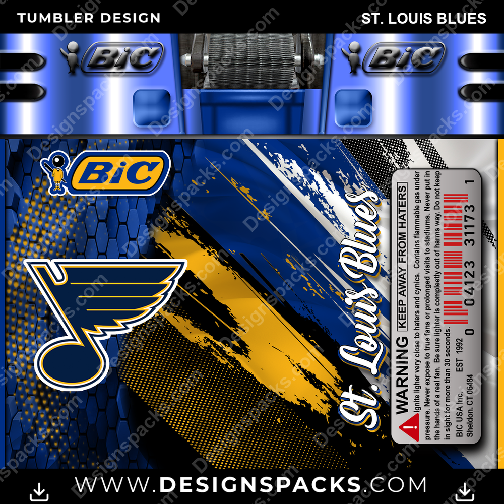 Hockey BIC Lighter St. Louis Blues Tumbler Digital Wrap Design