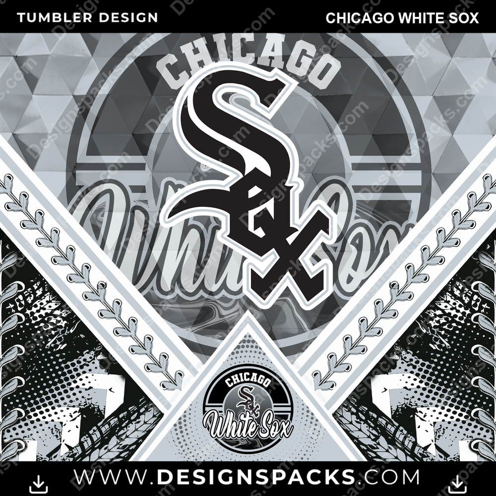 Baseball Diamond Chicago White Sox Tumbler Digital Wrap Design