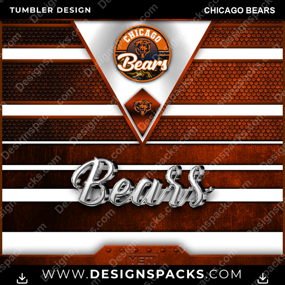 Football YETI Chicago Bears Tumbler Digital Wrap Design